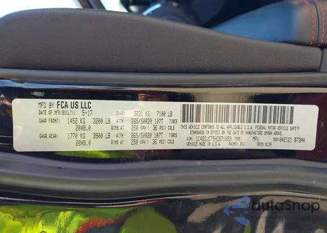 2017 Dodge Durango R/T Awd from USA, damaged, VIN 1C4SDJCT9HC871093